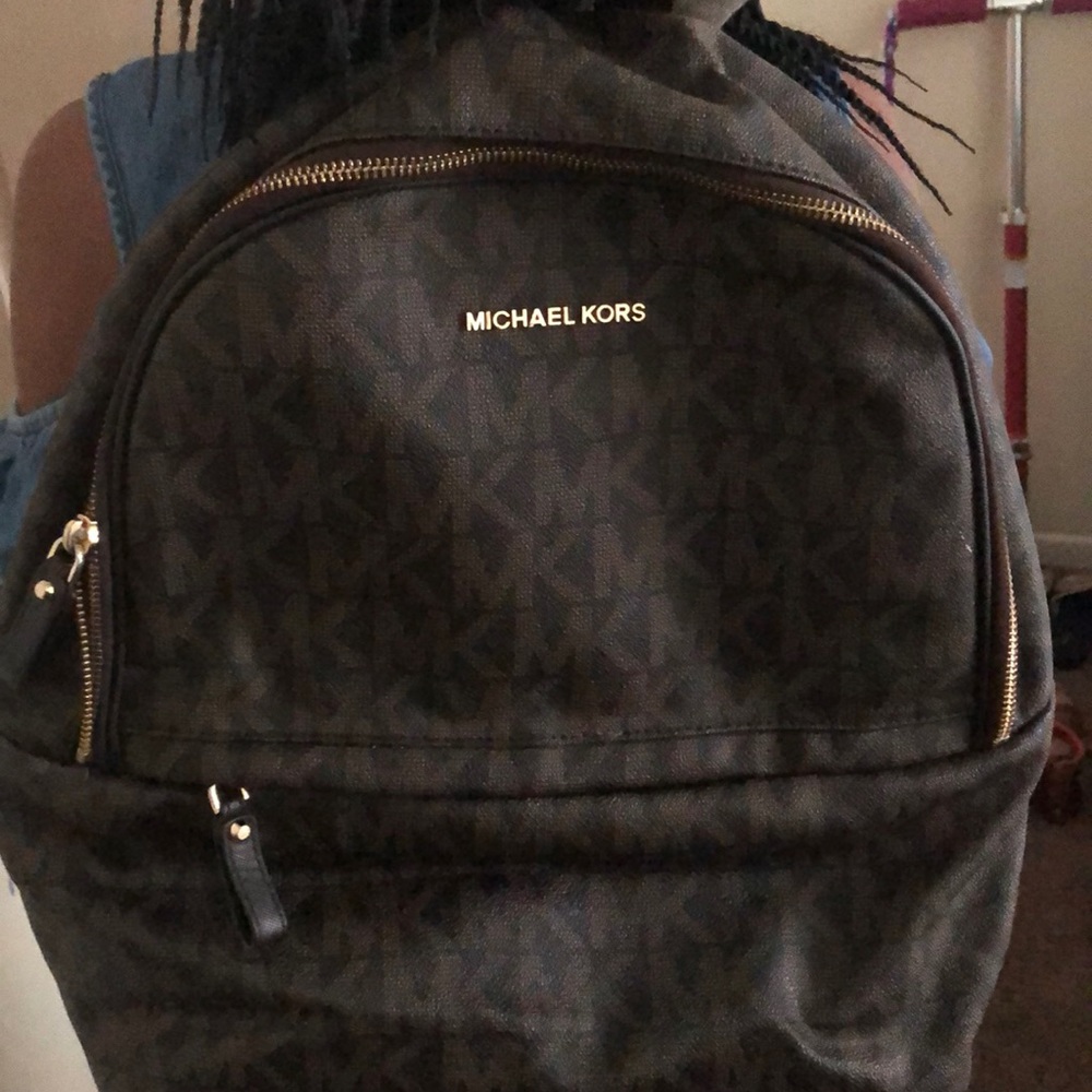 Michael Kors Brown Monogram Backpack - image 7